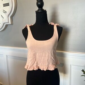 Le Lis Blush Ruffle Crop Top